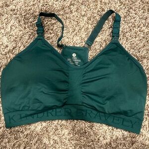 NWOT. Sublime® Hands-Free Pumping & Nursing Sports Bra | Teal - Busty (E-I) / XL